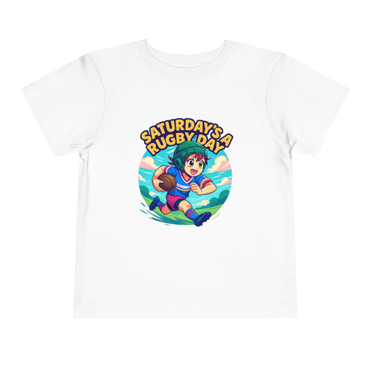 Saturday's a Rugby Day Cartoon Runner - TODDLER T-shirt