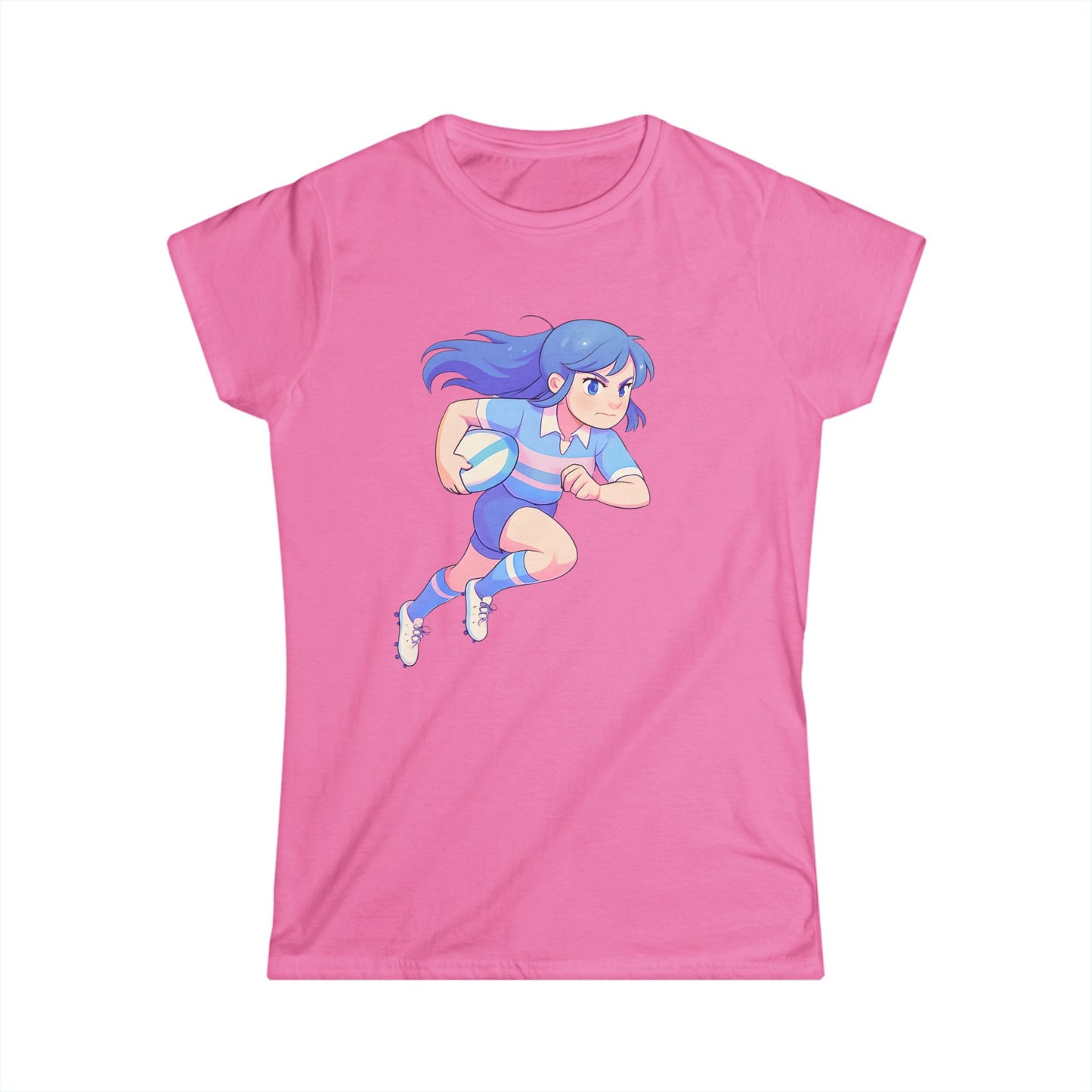 Anime Rugby Girl - Women's Softstyle T-Shirt