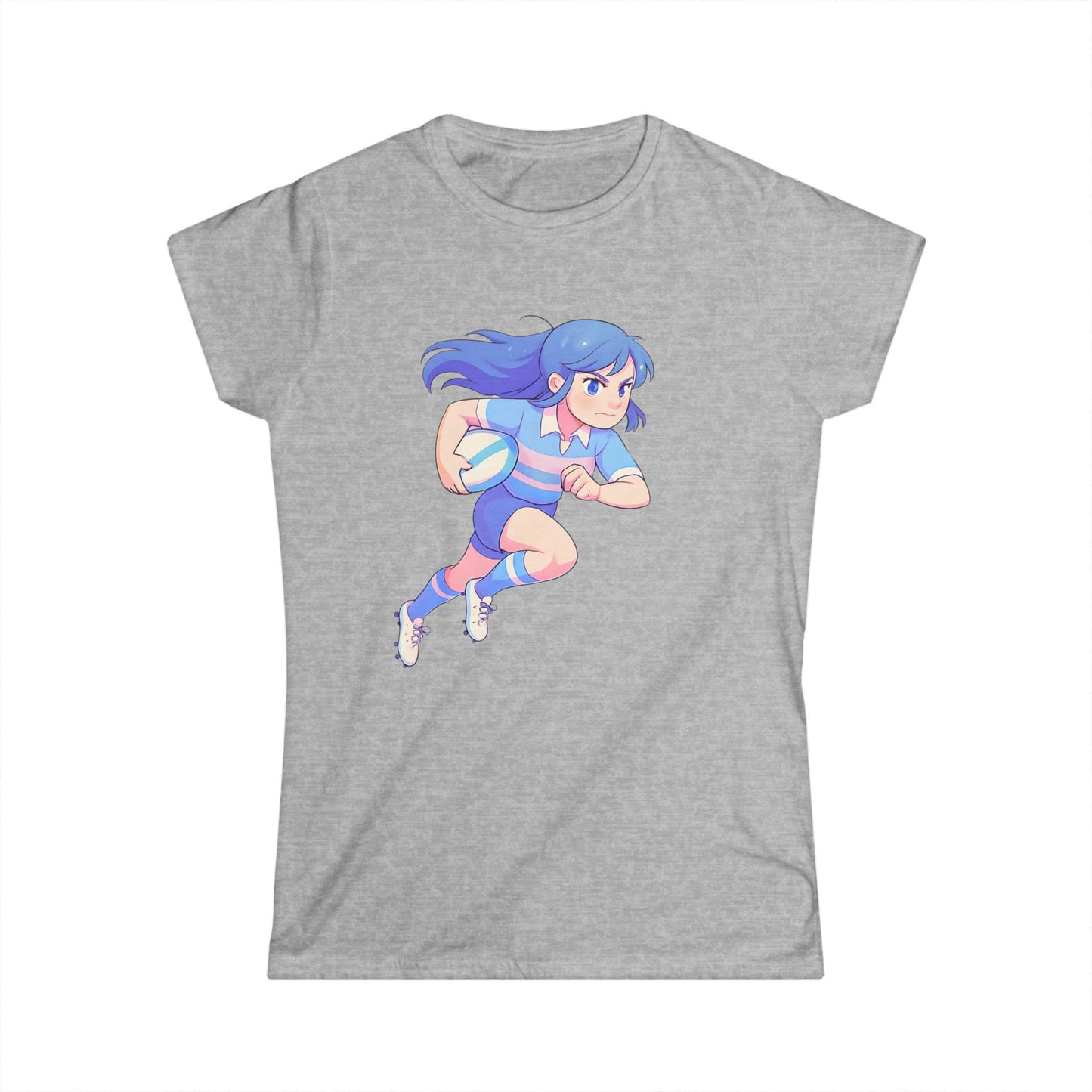 Anime Rugby Girl - Women's Softstyle T-Shirt
