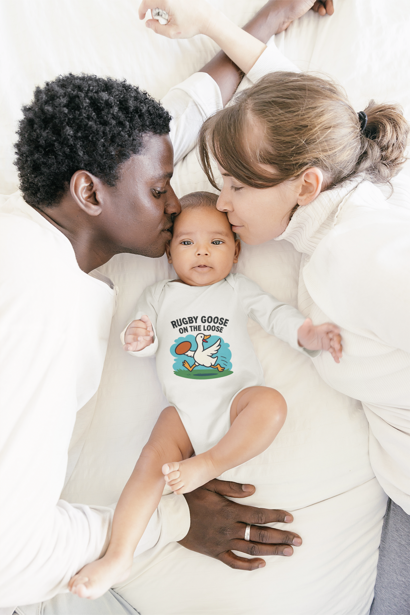 Rugby Goose Long Sleeve Baby Bodysuit