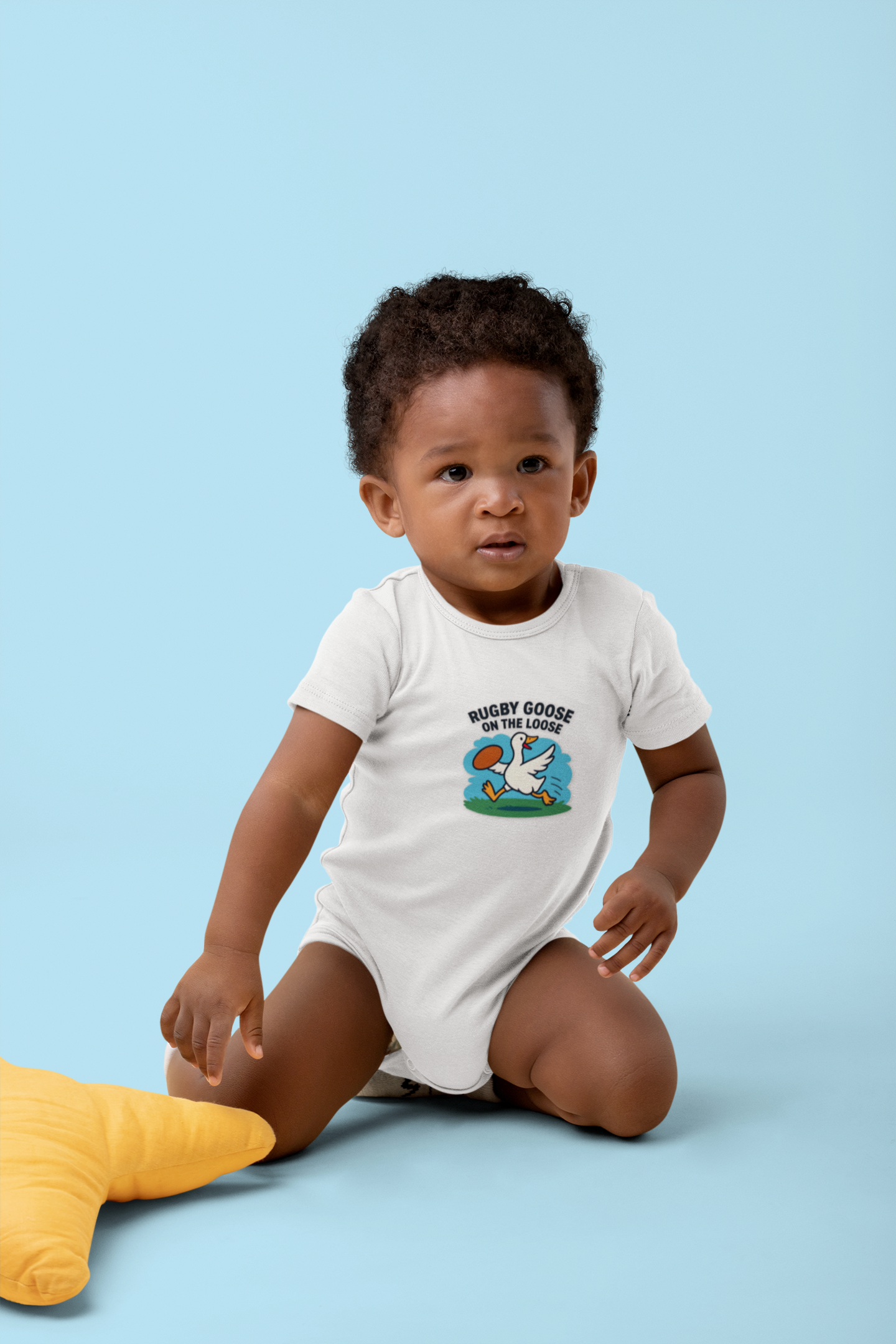 Rugby Goose Baby Onesie - Short Sleeves