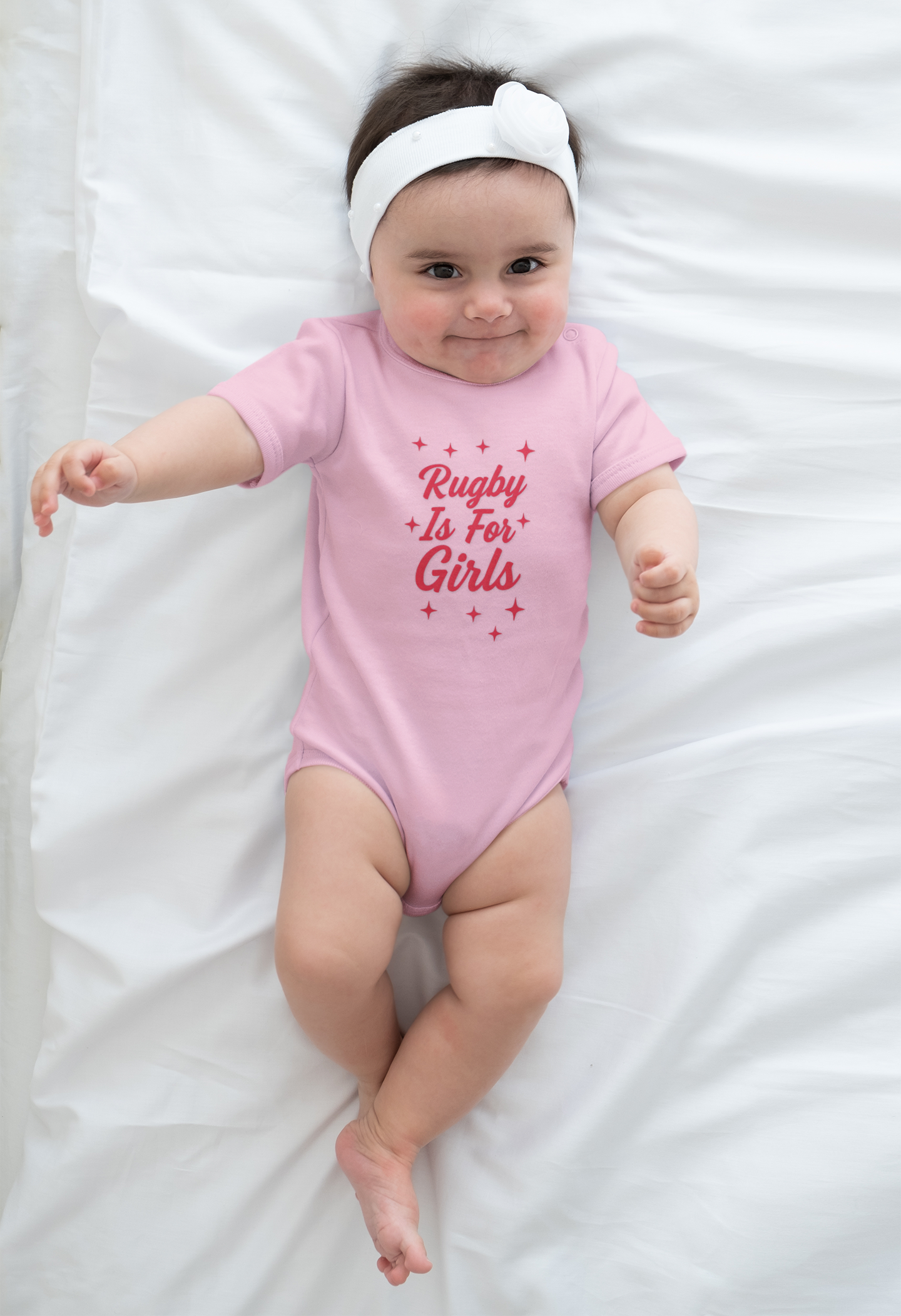 Rugby is for Girls - Short Sleeve Baby Onesie