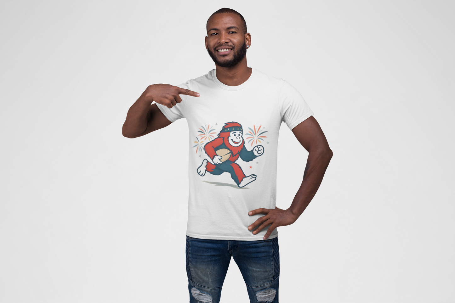 Patriotic Rugby Sasquatch - Adult Unisex T-Shirt