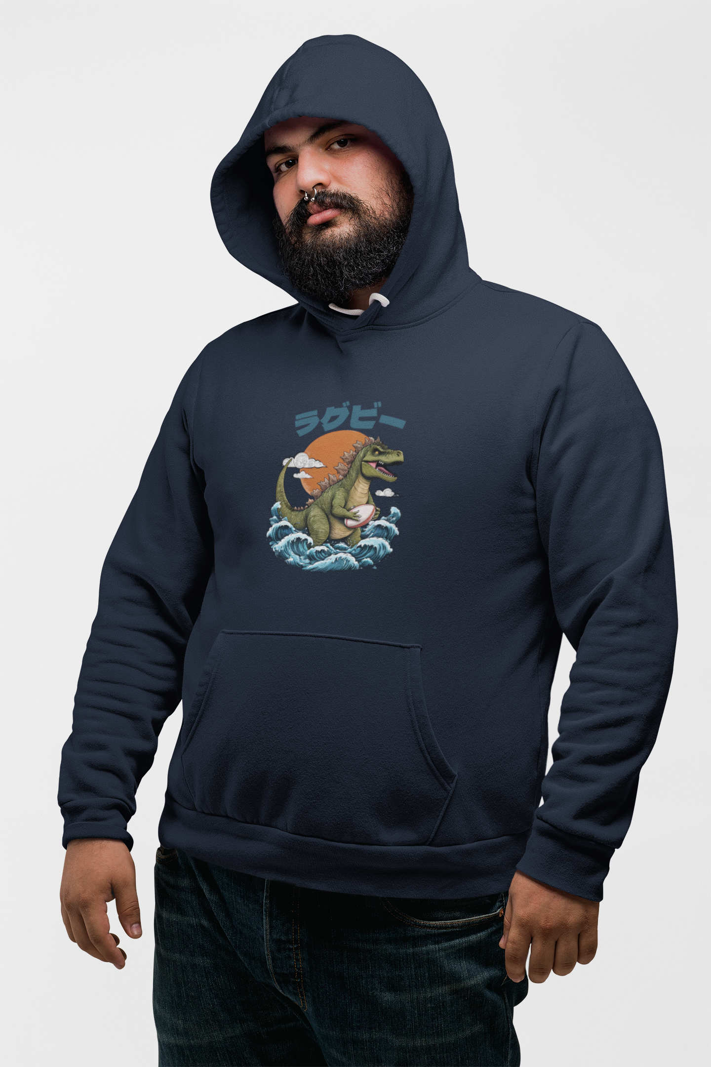 Godzilla Rugby Adult Hoodie
