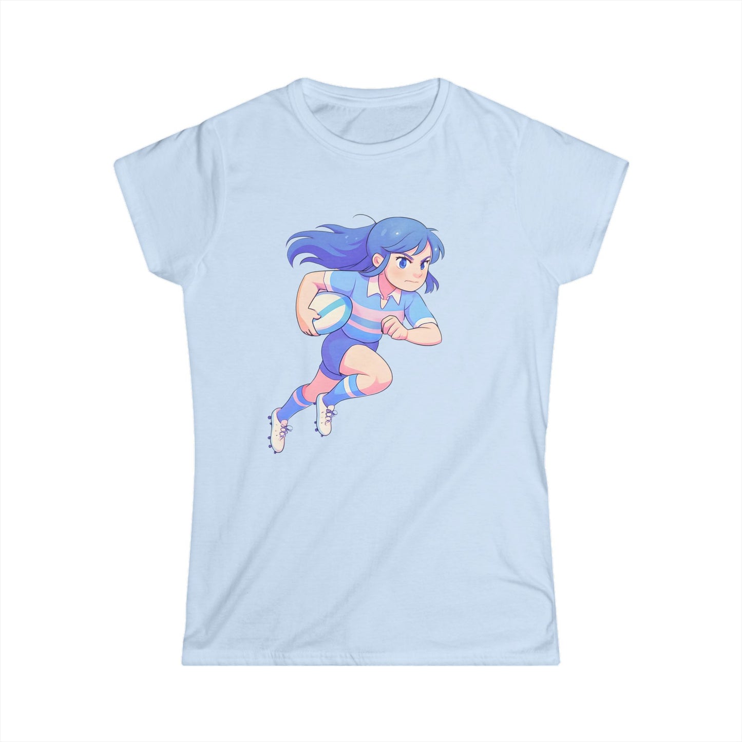 Anime Rugby Girl - Women's Softstyle T-Shirt