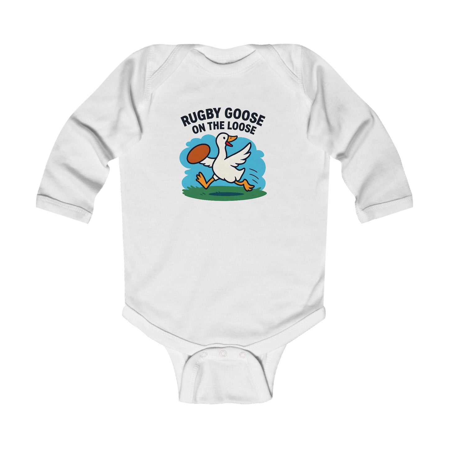 Rugby Goose Long Sleeve Baby Bodysuit