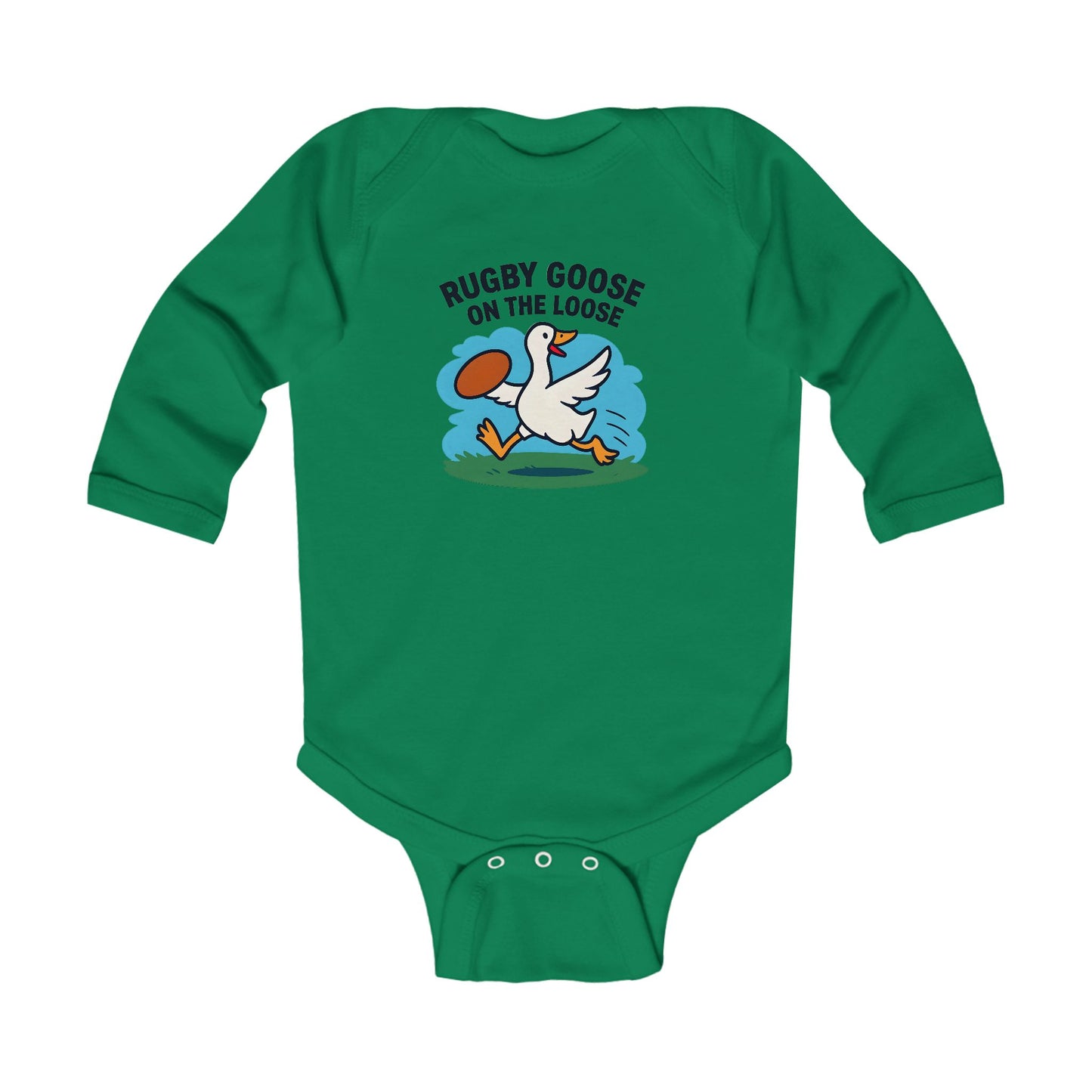 Rugby Goose Long Sleeve Baby Bodysuit