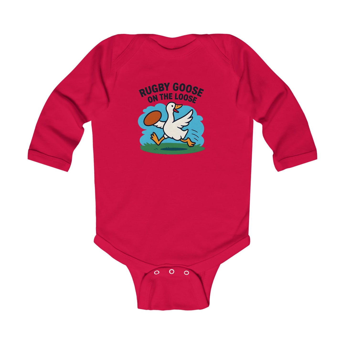 Rugby Goose Long Sleeve Baby Bodysuit