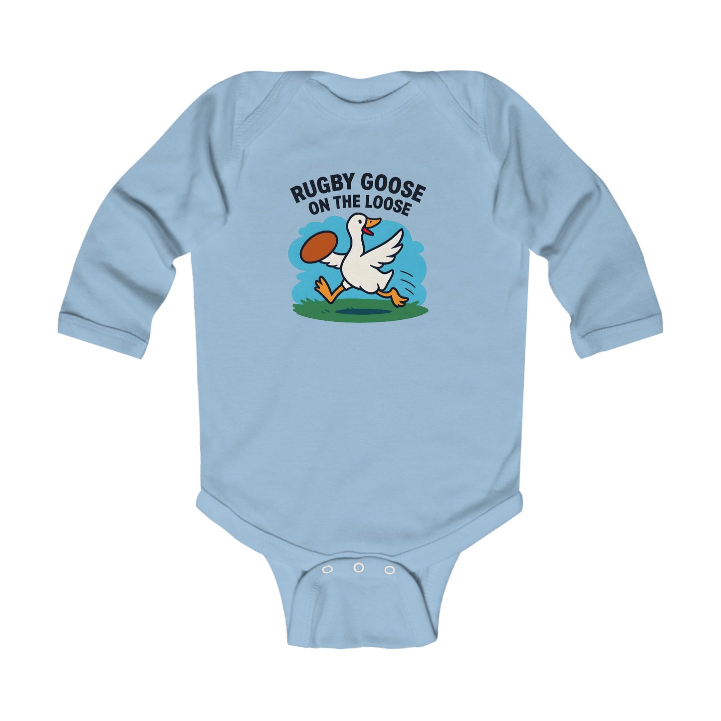 Rugby Goose Long Sleeve Baby Bodysuit