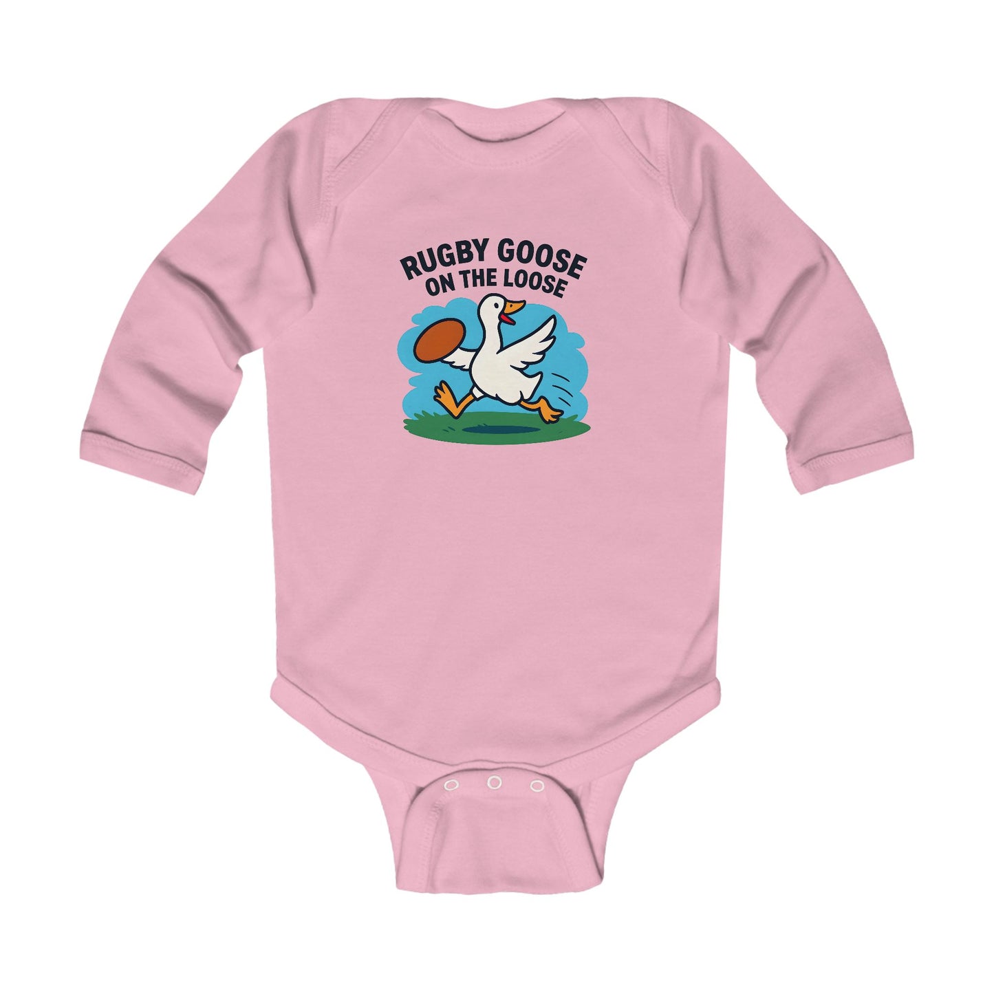 Rugby Goose Long Sleeve Baby Bodysuit