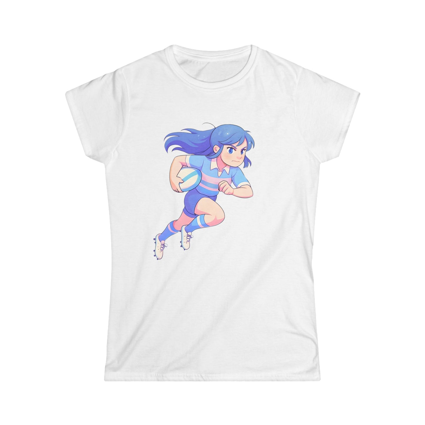 Anime Rugby Girl - Women's Softstyle T-Shirt