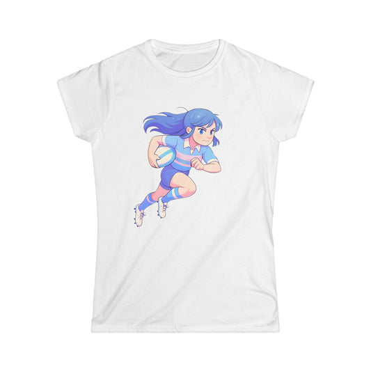 Anime Rugby Girl - Women's Softstyle T-Shirt