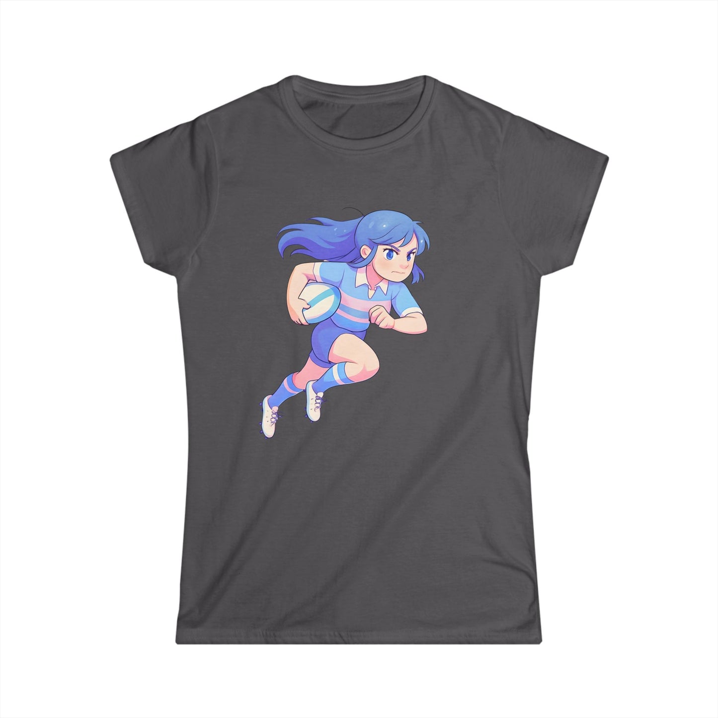 Anime Rugby Girl - Women's Softstyle T-Shirt