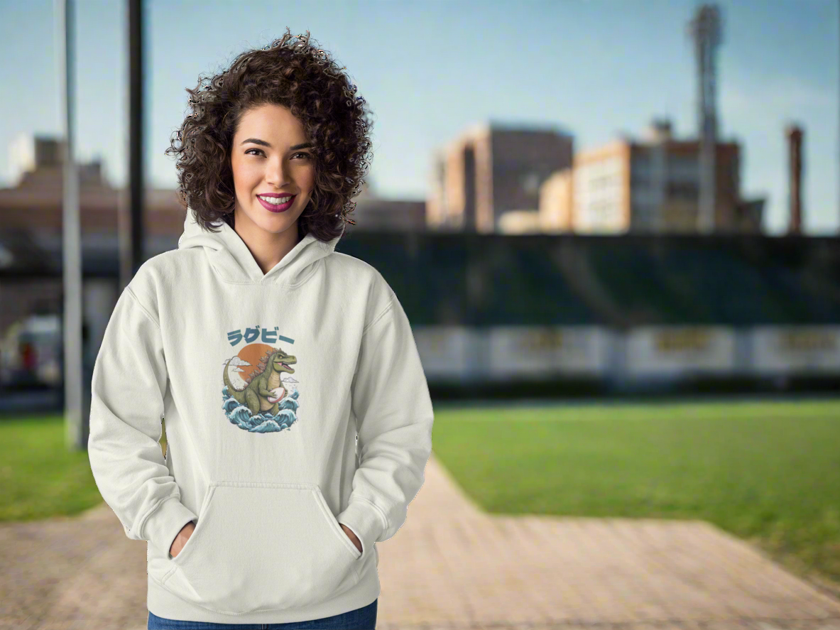 Godzilla Rugby Adult Hoodie