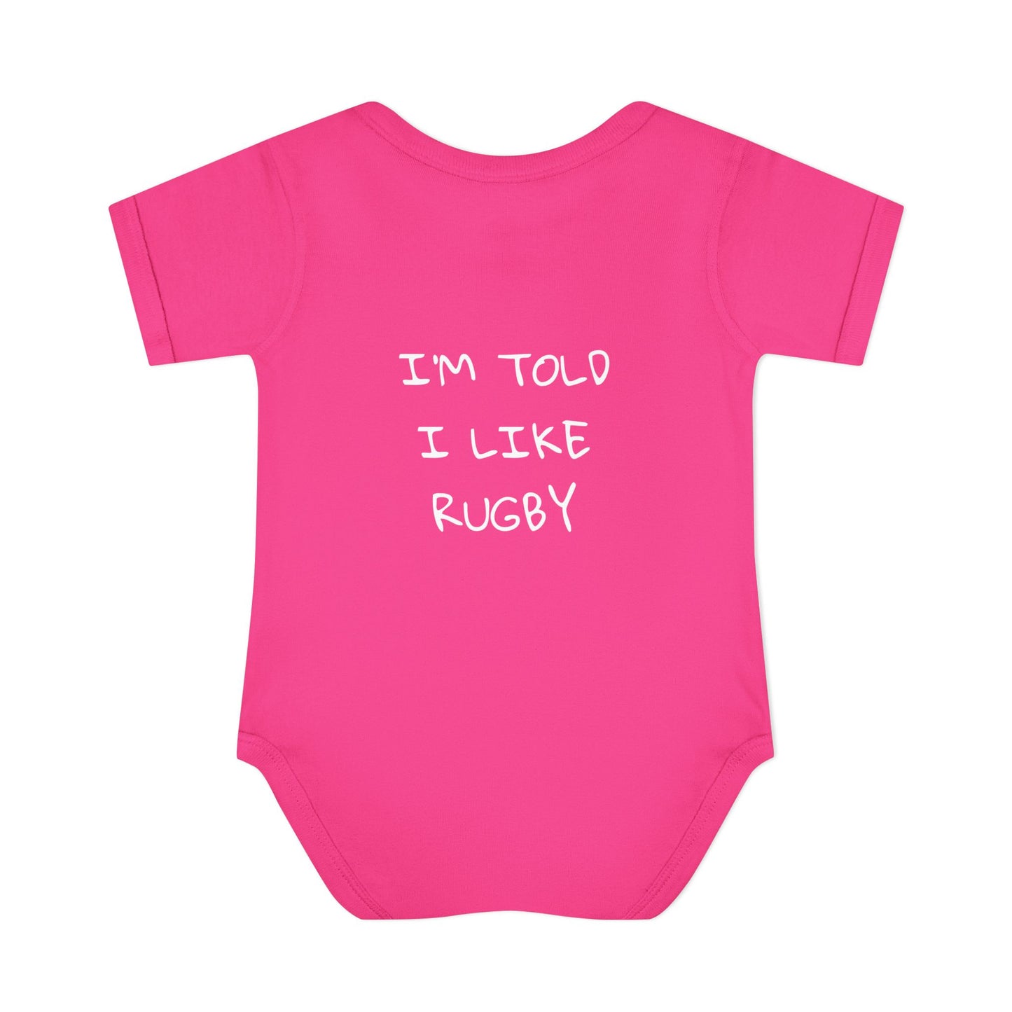 Lansing Rugby "I'm Told I Like Rugby" - Infant Baby Rib Bodysuit