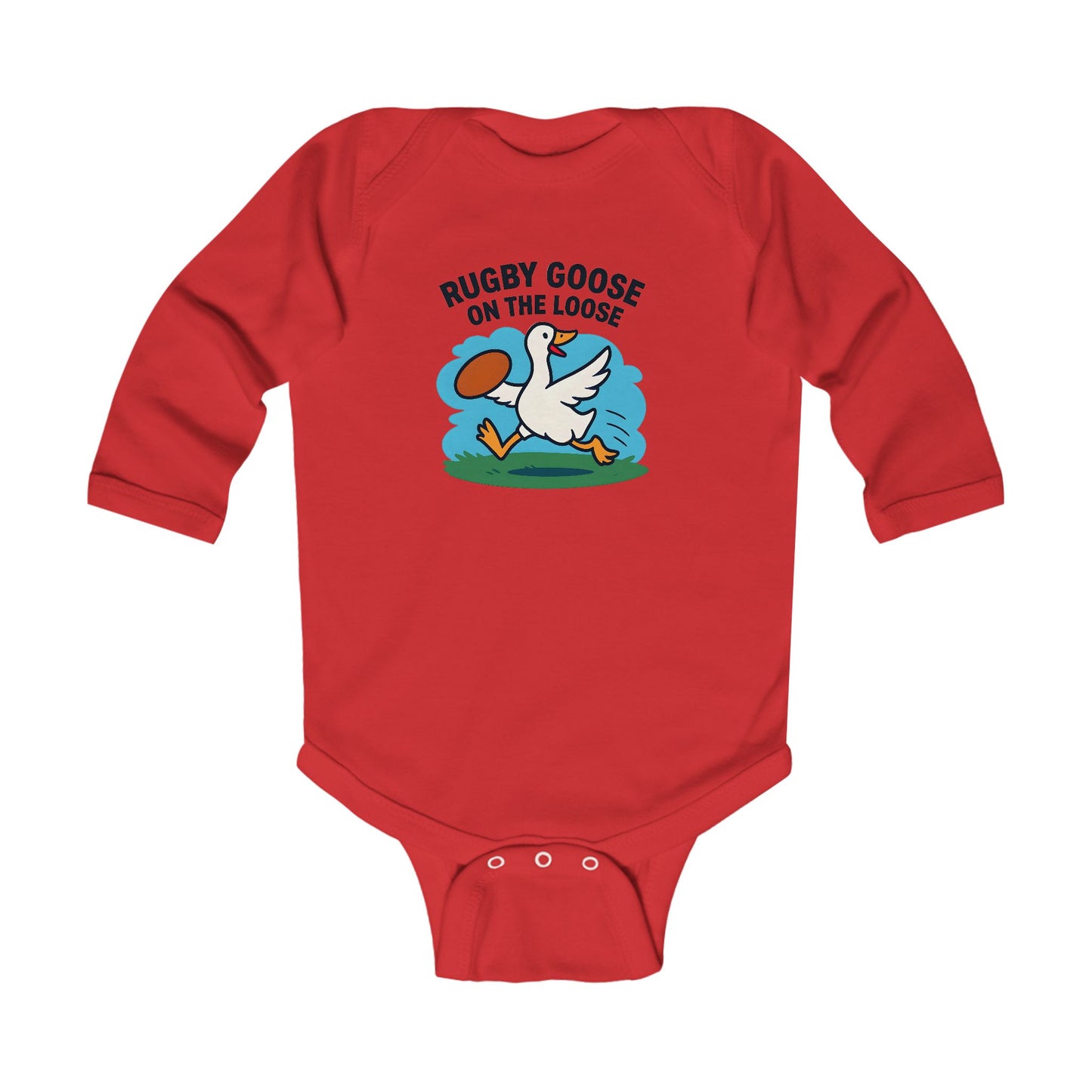 Rugby Goose Long Sleeve Baby Bodysuit