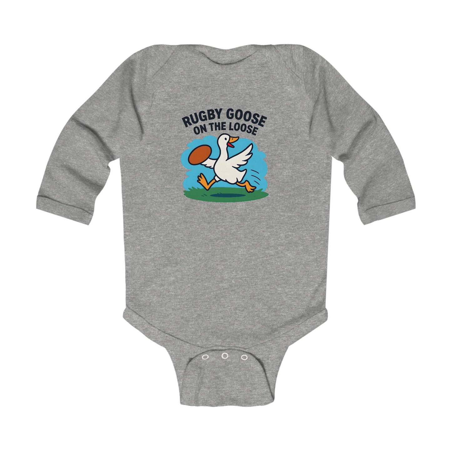 Rugby Goose Long Sleeve Baby Bodysuit