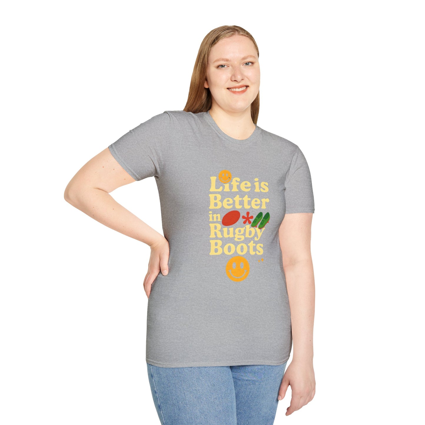 Life is Better in Rugby Boots Unisex T-Shirt