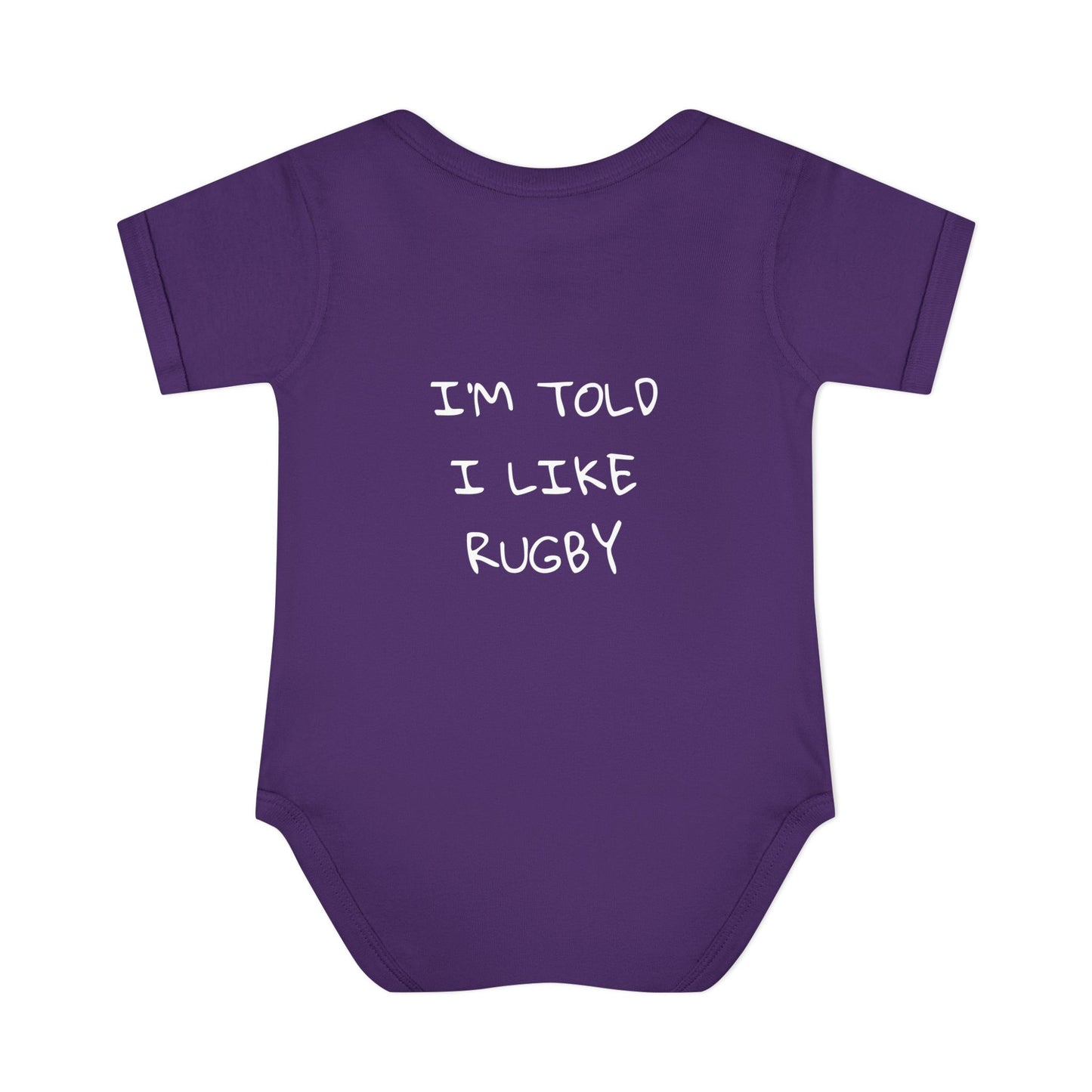 Lansing Rugby "I'm Told I Like Rugby" - Infant Baby Rib Bodysuit