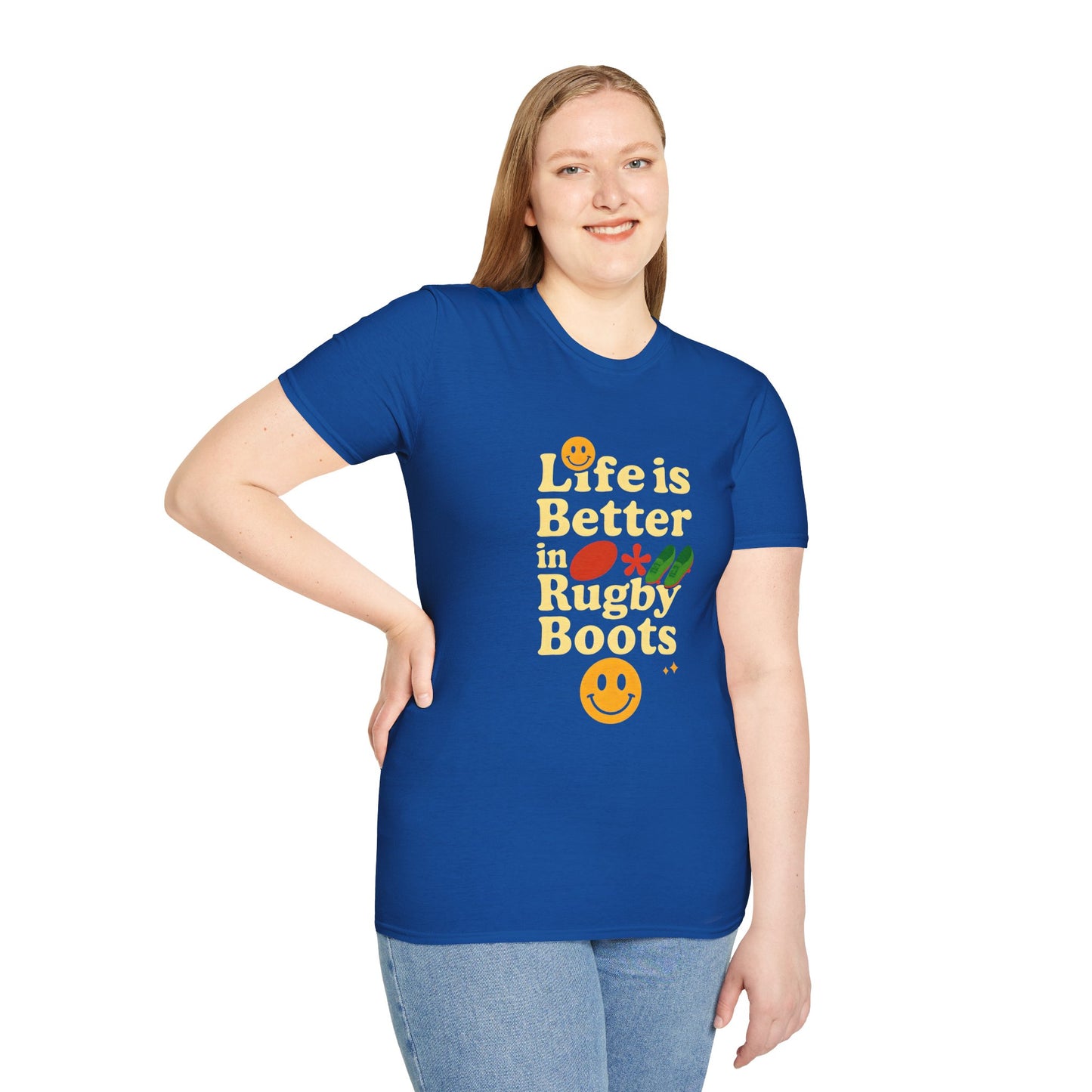 Life is Better in Rugby Boots Unisex T-Shirt