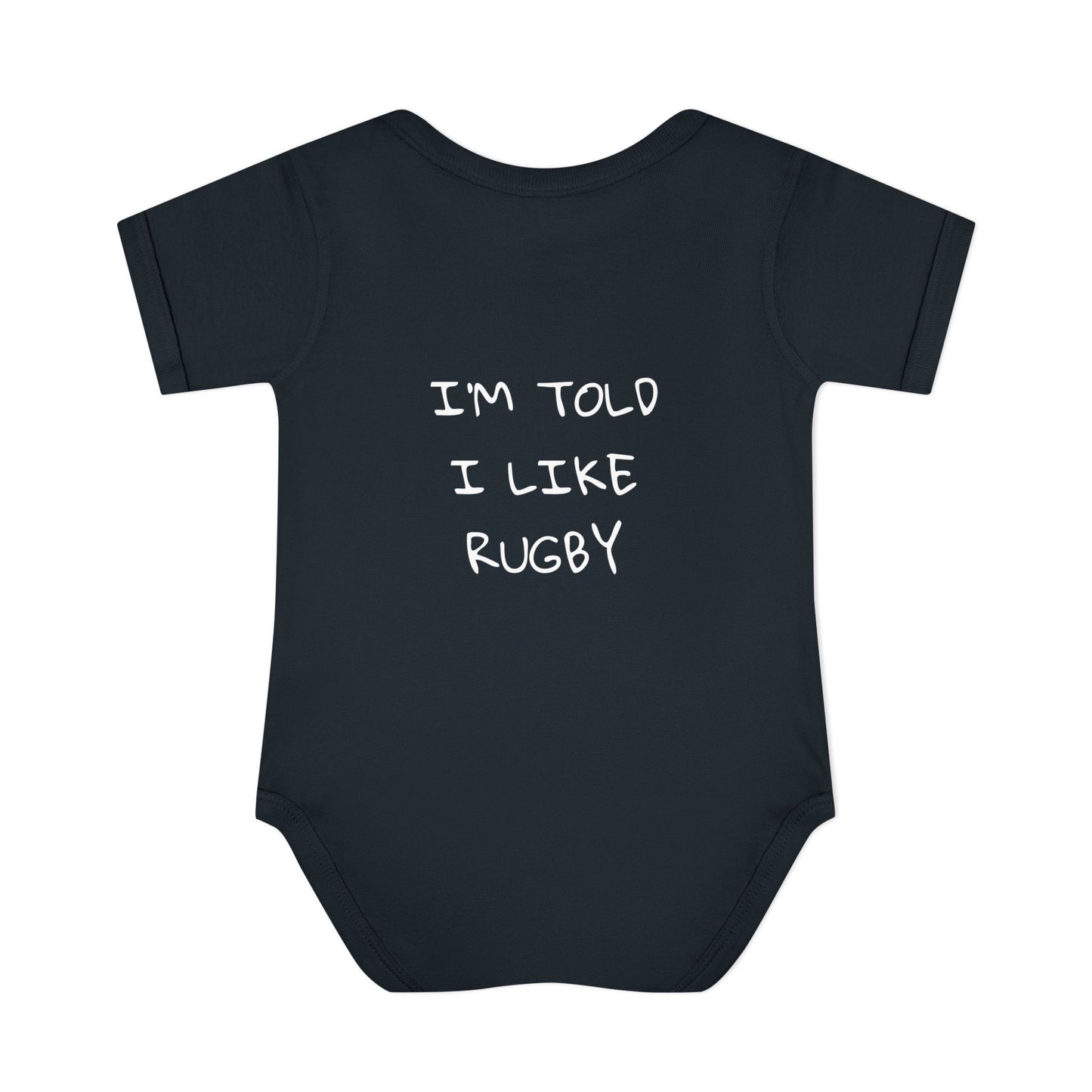 Lansing Rugby "I'm Told I Like Rugby" - Infant Baby Rib Bodysuit