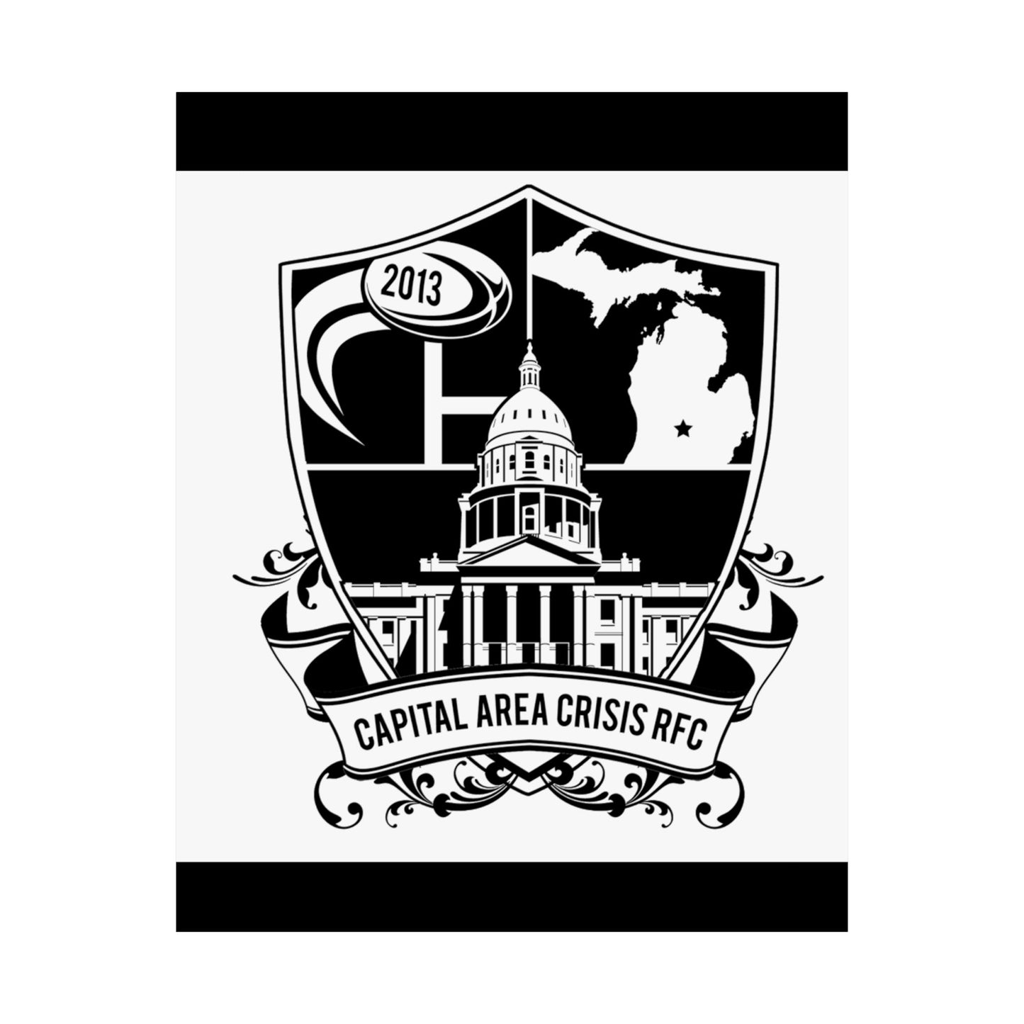 Lansing Rugby Crest Poster - 2 Sizes
